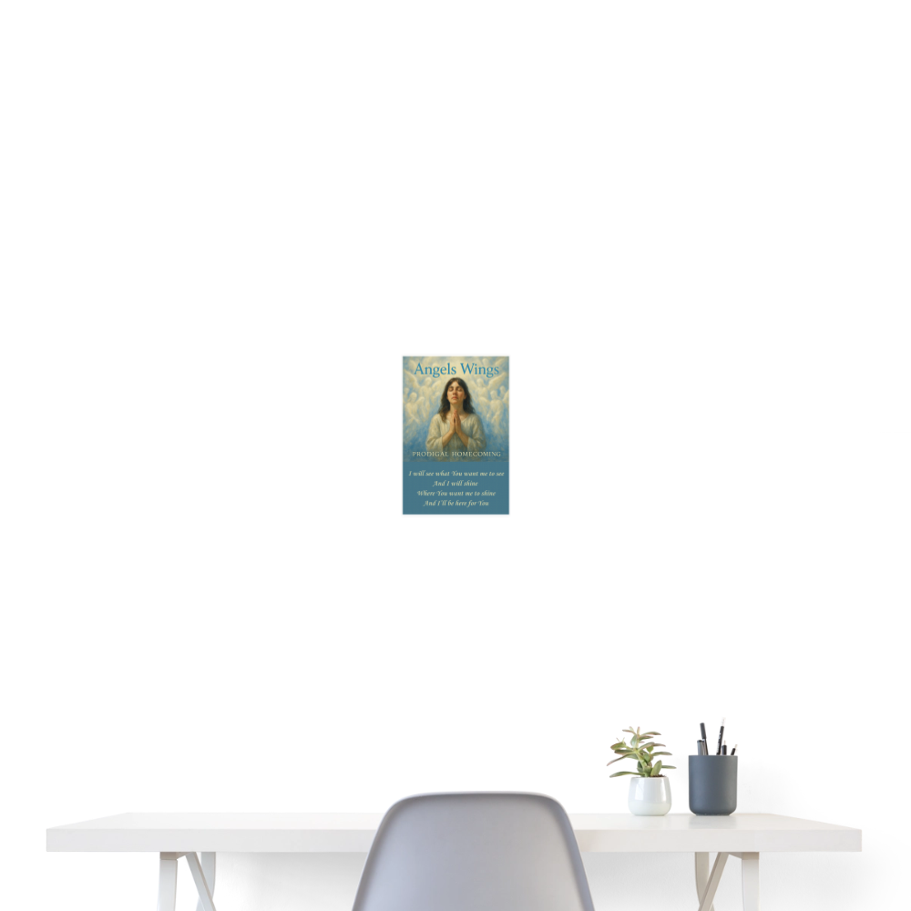 Angels Wings Poster 8x12 - white