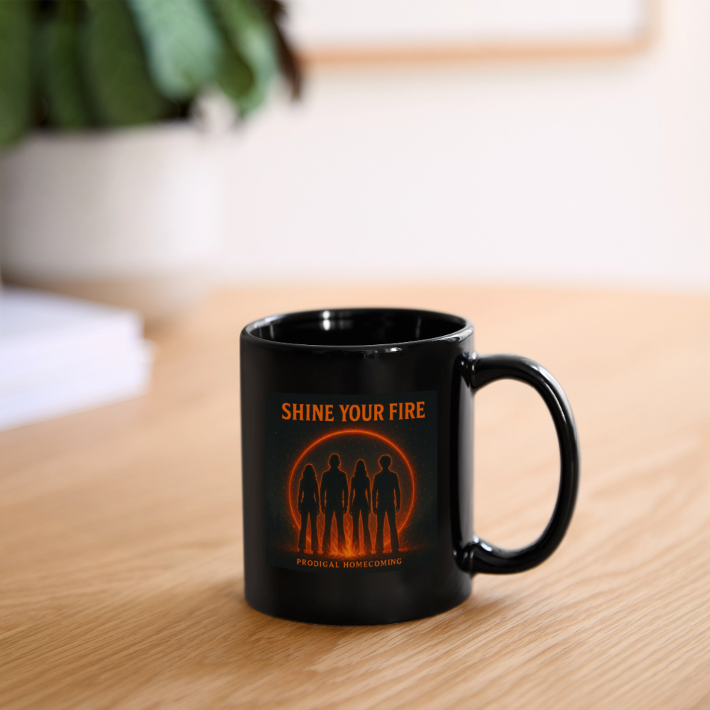 Shine Your Fire Creator Cover Art + Prodigal Homecoming Logo Mug - black