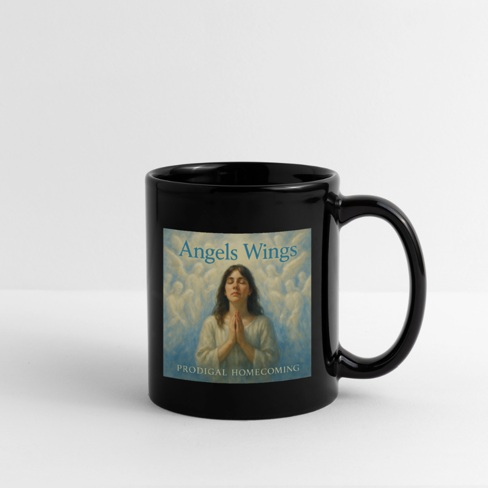 Angels Wings Creator Cover Art + Prodigal Homecoming Logo Mug - black
