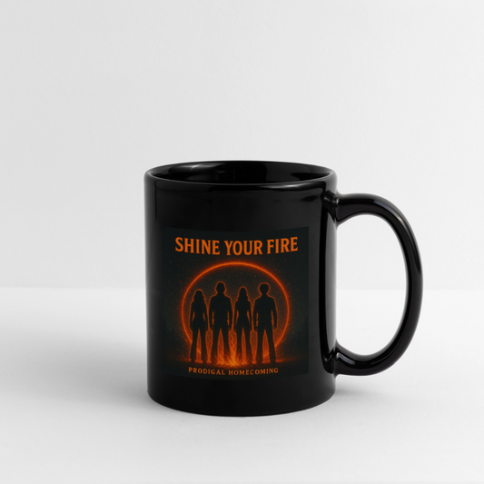 Shine Your Fire Creator Cover Art + Prodigal Homecoming Logo Mug - black