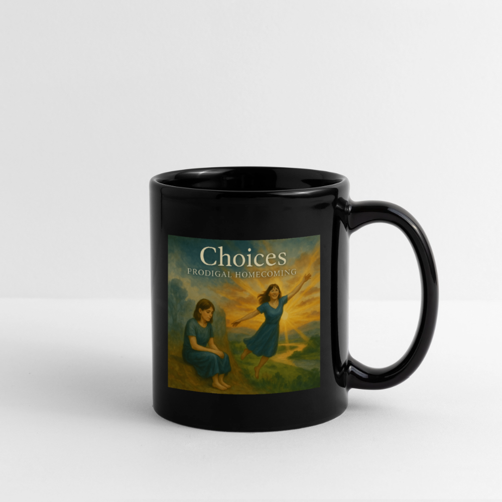 Choices Creator Cover Art + Prodigal Homecoming Logo Mug - black