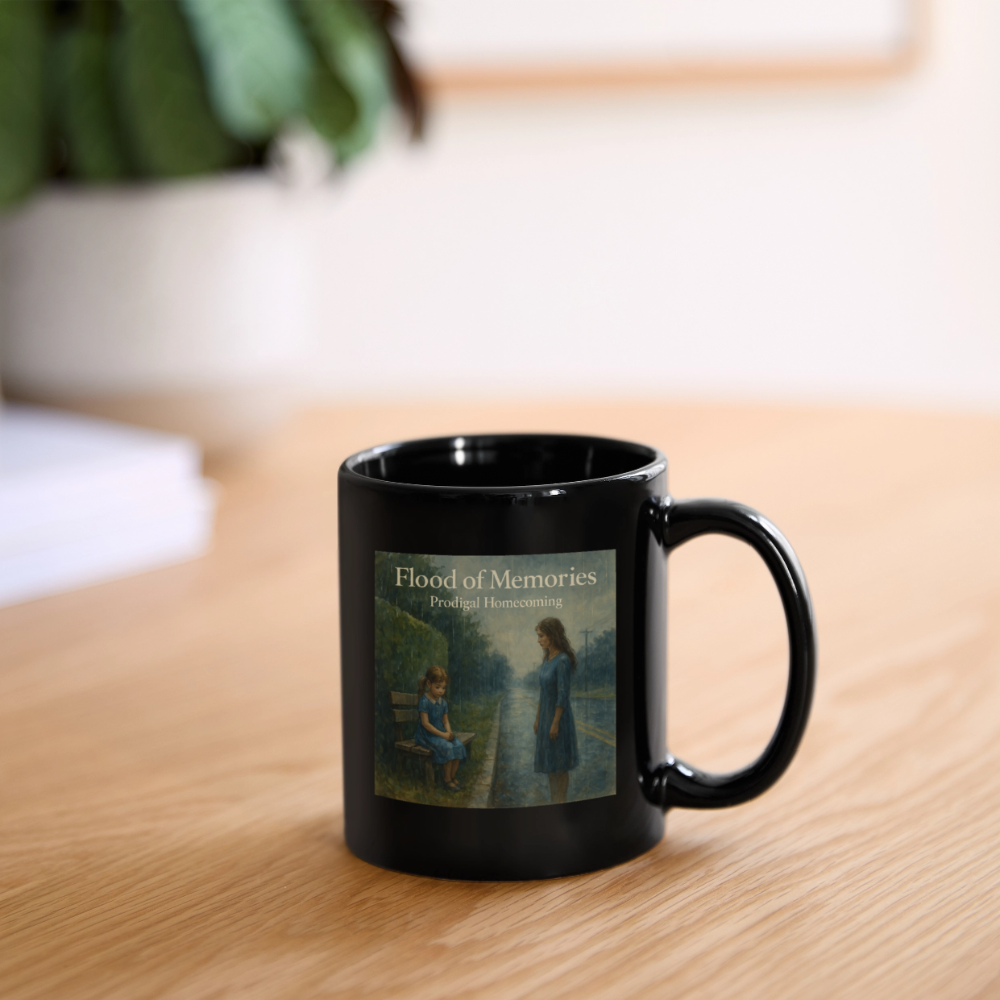 Flood of Memories Creator Cover Art + Prodigal Homecoming Logo Mug - black