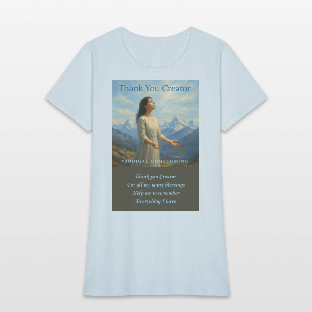 Thank You Creator Women's T-Shirt - light blue