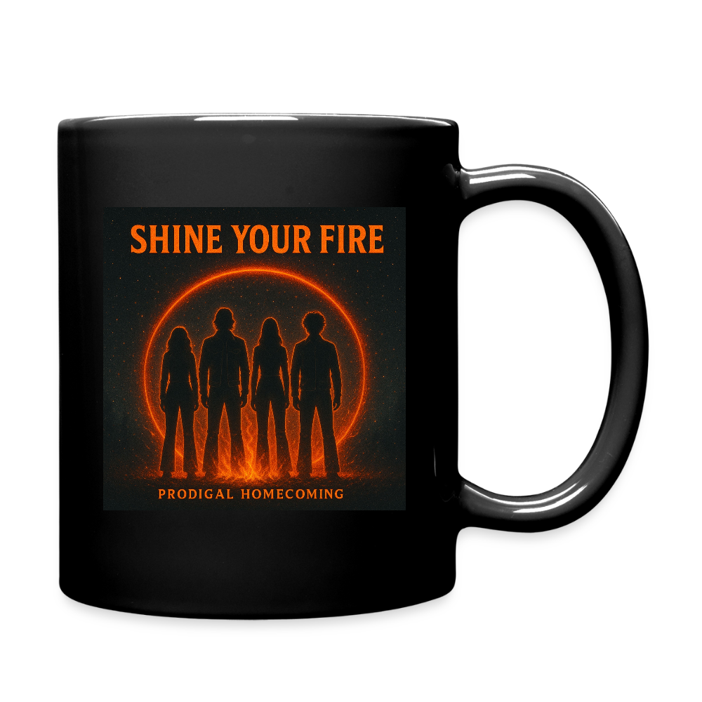 Shine Your Fire Creator Cover Art + Prodigal Homecoming Logo Mug - black