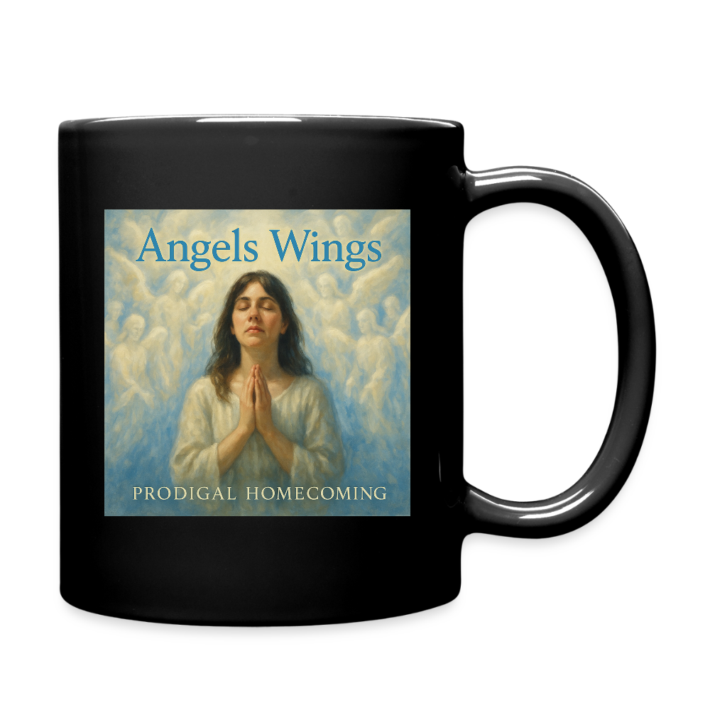 Angels Wings Creator Cover Art + Prodigal Homecoming Logo Mug - black
