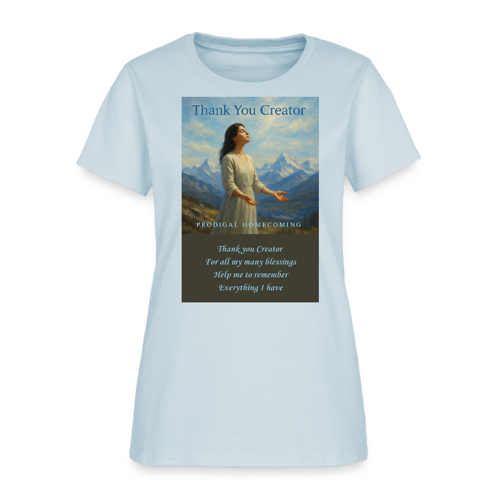 Thank You Creator Women's T-Shirt - light blue