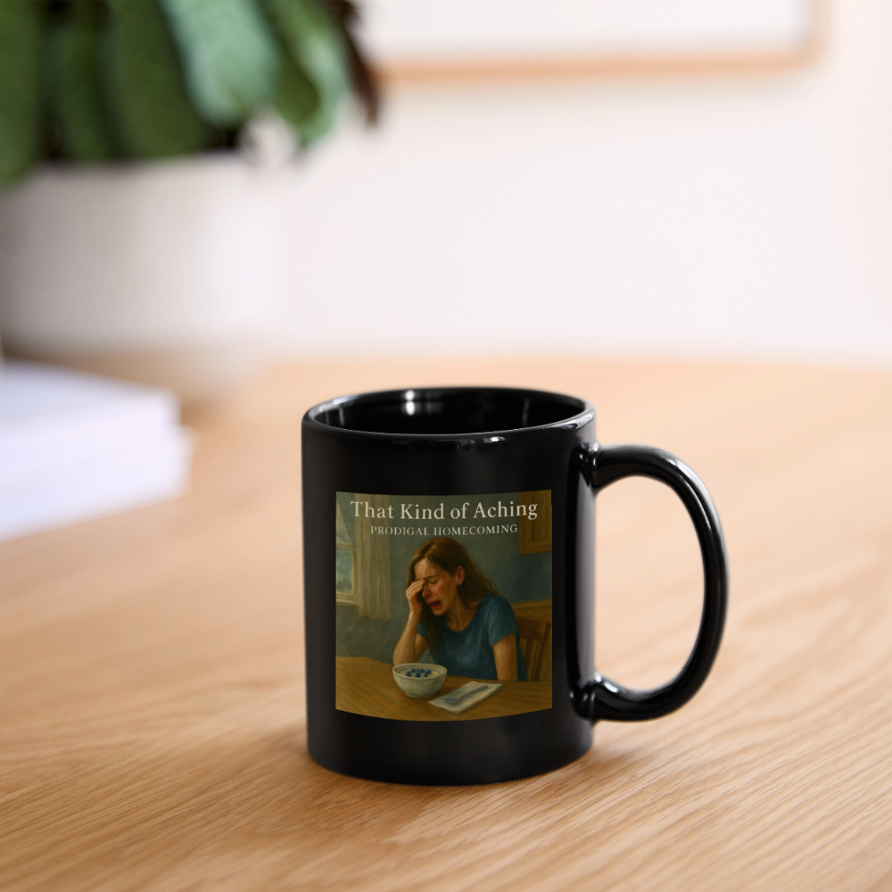 That Kind of Aching Creator Cover Art + Prodigal Homecoming Logo Mug - black